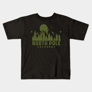 North Pole Alaska Mountain Souvenir Kids T-Shirt